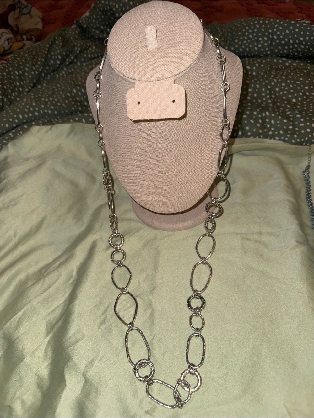 Source Unknown Silver Mixed Link Necklace